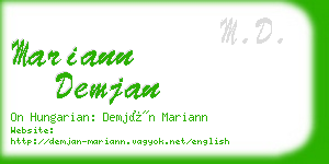 mariann demjan business card